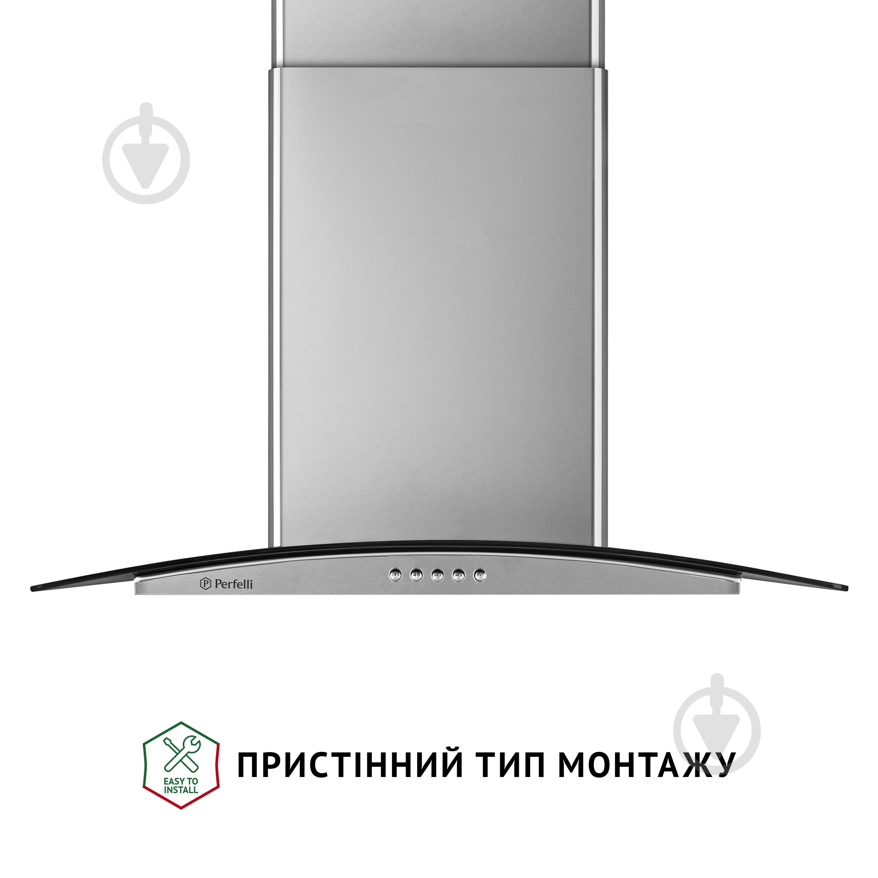Витяжка Perfelli GRASSI 6HMX INOX Т-подібна декоративна зі склом — фото 2