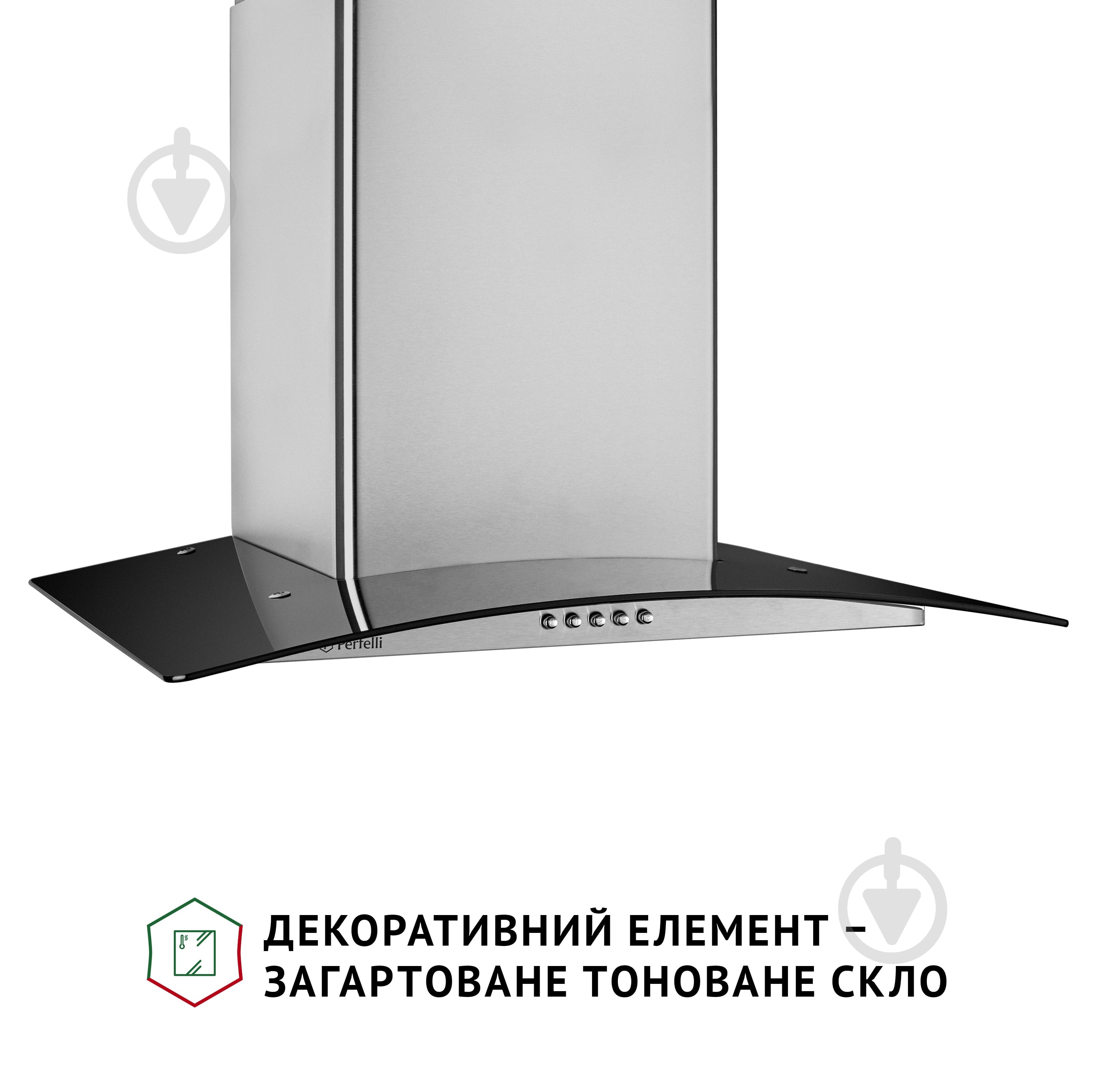 Витяжка Perfelli GRASSI 6HMX INOX Т-подібна декоративна зі склом — фото 3