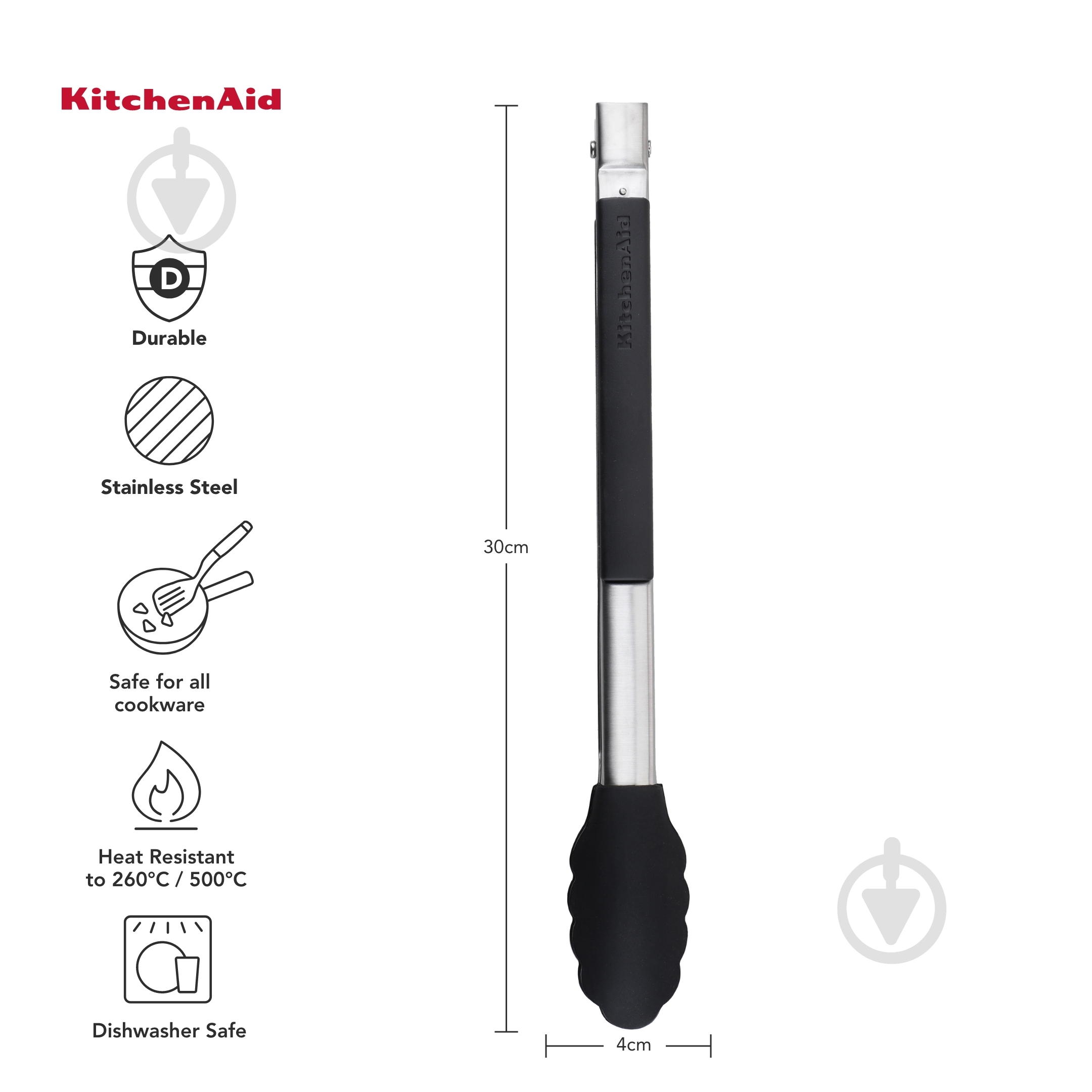Щипці KitchenAid 30,9 см чорний (KQG205OHOBE) - фото 17
