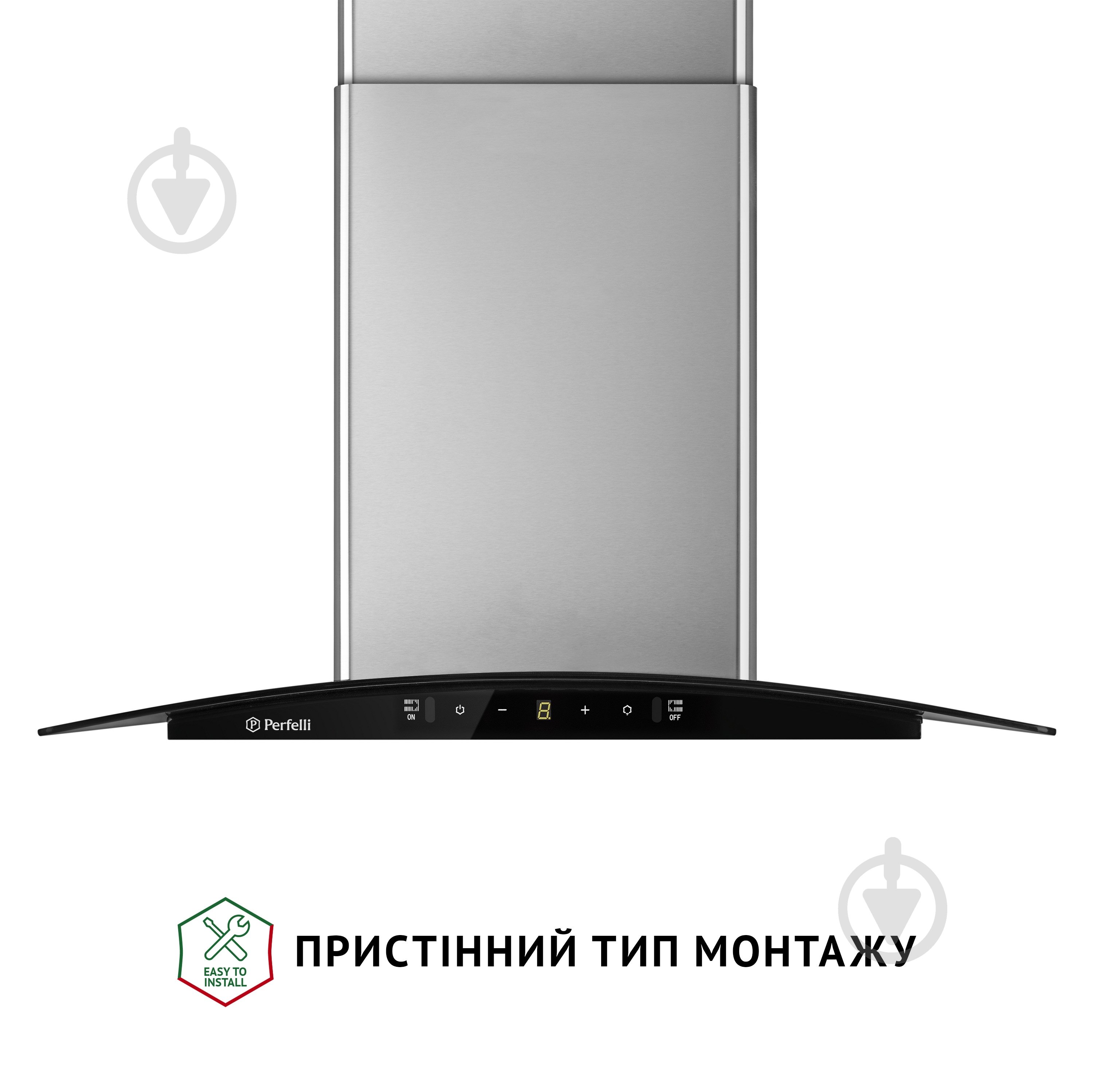 Вытяжка Perfelli GRASSI 6PWX INOX Т-образная декоративная со стеклом - фото 2