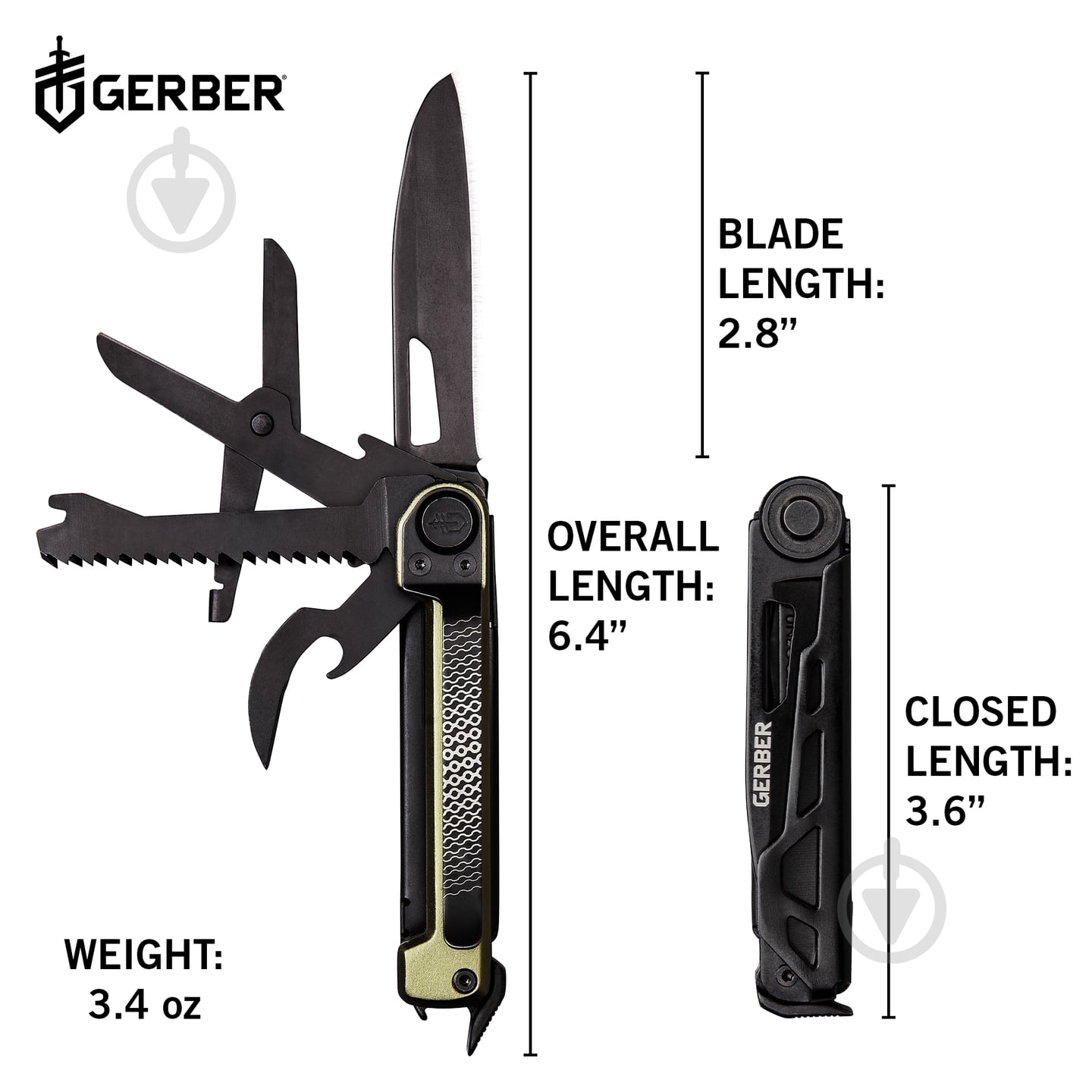 Мультитул Gerber Knives Armbar Scout - Green EFS 1064402 - фото 3