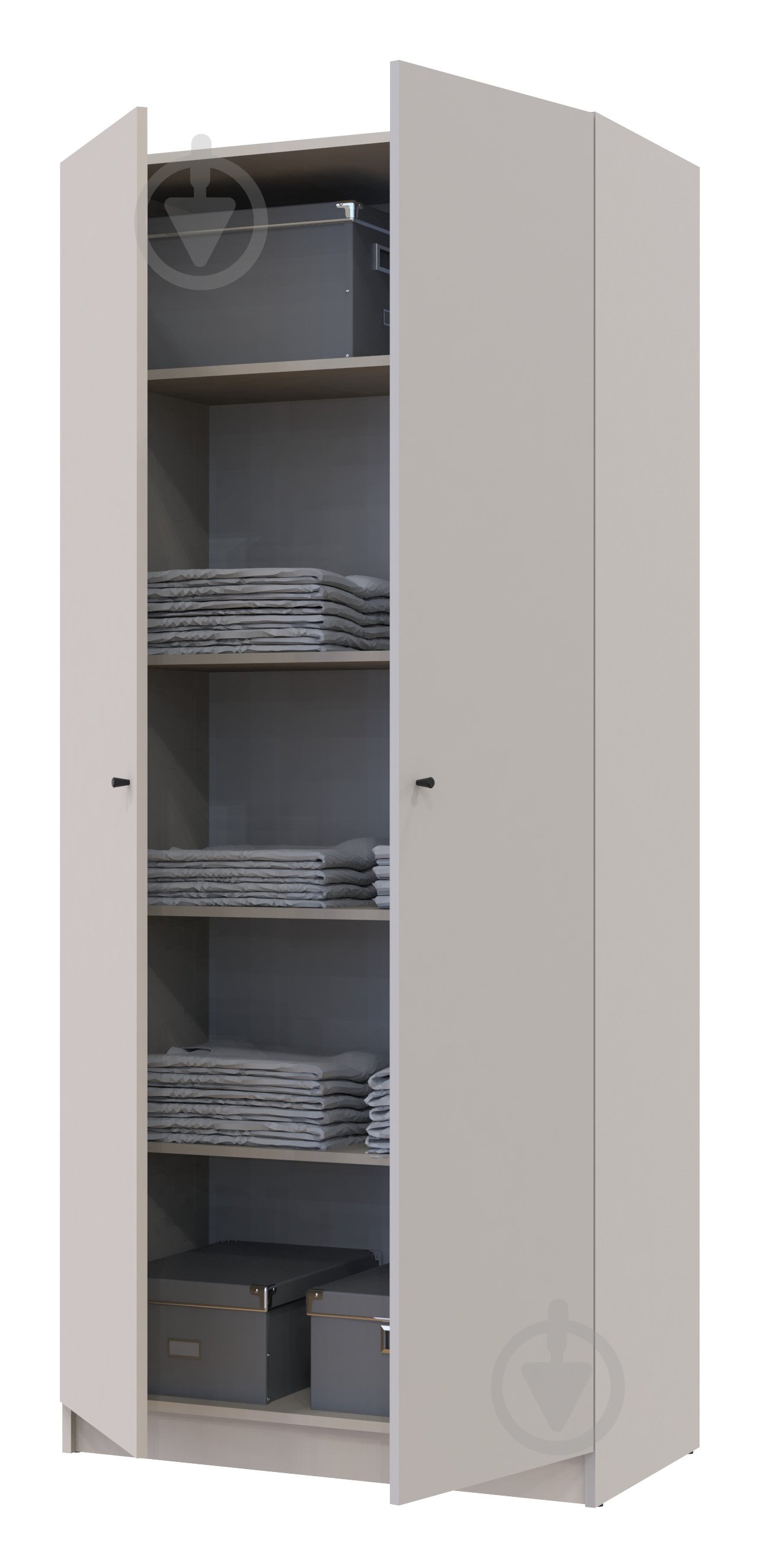 УЦІНКА! Шафа для одягу Doros Промо з полицями 2 ДСП 2040х900х480 мм кашемір / кашемір (УЦ №2884) - фото 4 УЦІНКА! Шафа для одягу Doros Промо з полицями 2 ДСП 2040х900х480 мм кашемір / кашемір (УЦ №2884) - фото 4