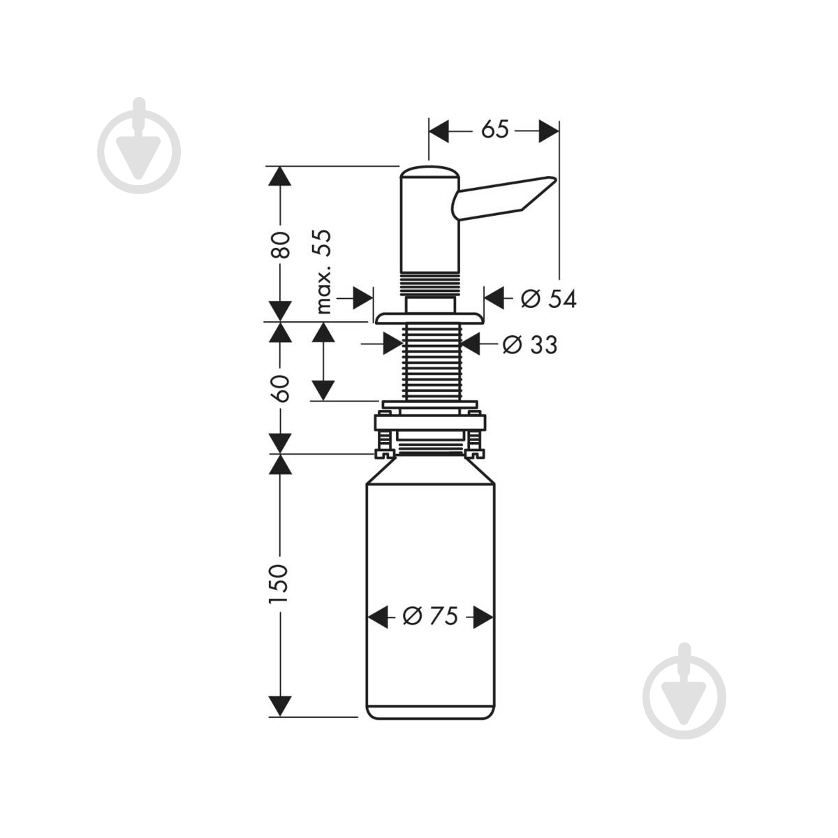 Дозатор Hansgrohe 300 мл стальной - фото 2