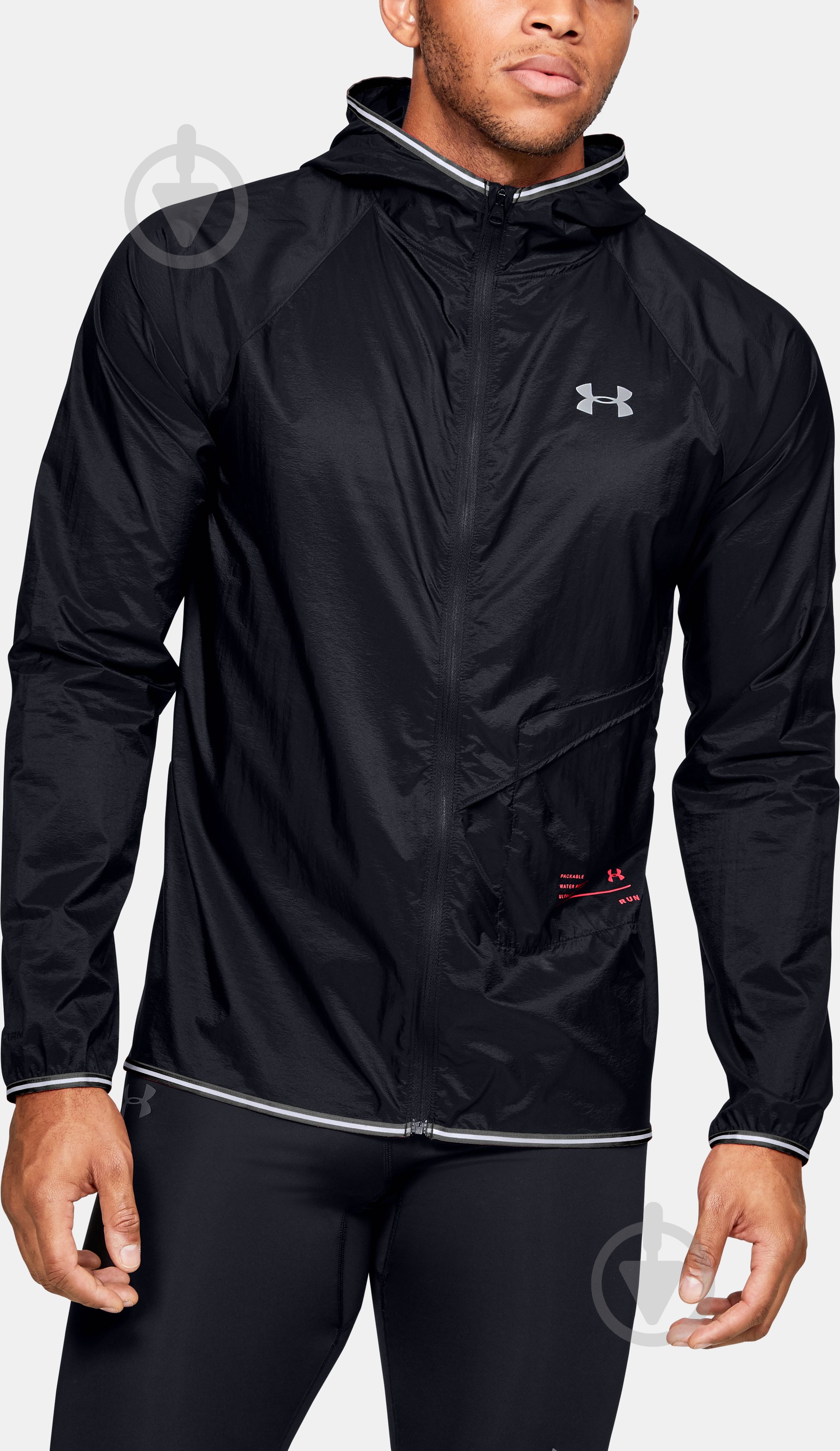 Ветровка мужская Under Armour UA QUALIFIER STORM PACKABLE JACKET 1326597-002 р.XL черная - фото 3