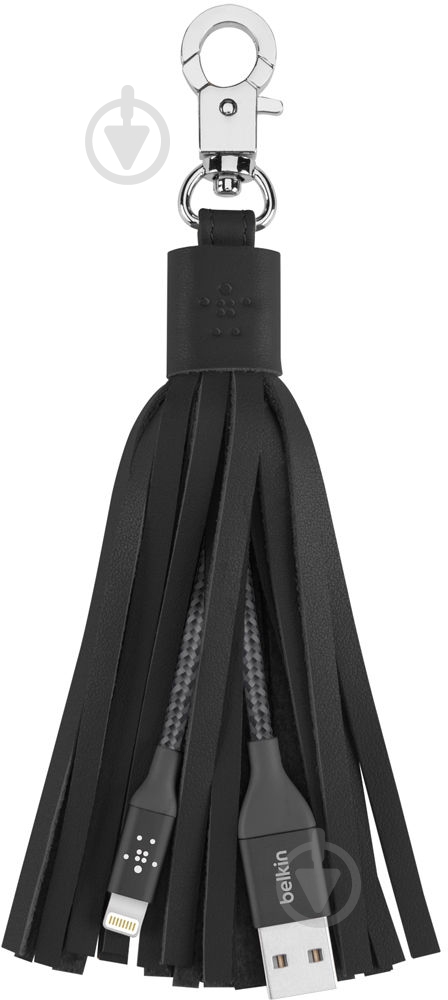Кабель-брелок Belkin Lightning – USB 0.15 м черный (F8J174bt06INBLK) - фото 1