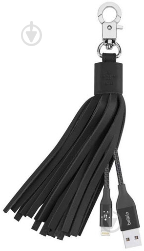Кабель-брелок Belkin Lightning – USB 0.15 м черный (F8J174bt06INBLK) - фото 2