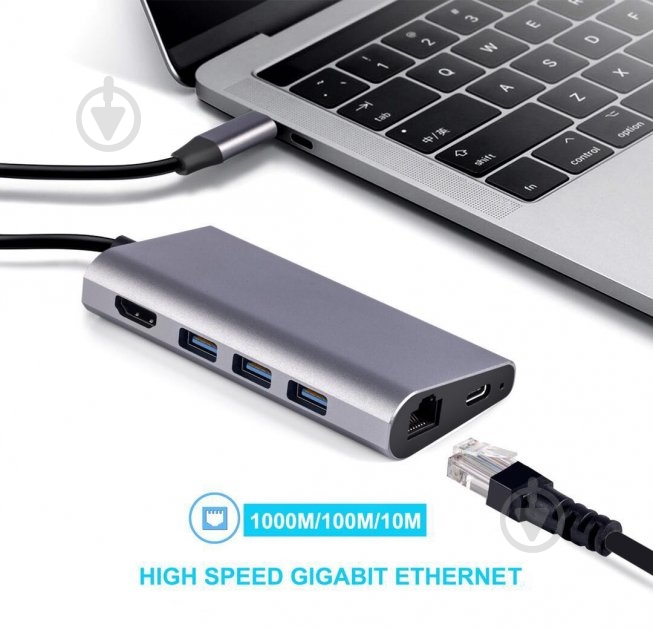 Переходник Dynamode USB3.1 Type-C to HDMI 3хUSB3.0 RJ45 USB Type-C Female SD серый (Dock-USB-TypeC-HDMI-USB3.0-RJ45) - фото 4 Переходник Dynamode USB3.1 Type-C to HDMI 3хUSB3.0 RJ45 USB Type-C Female SD серый (Dock-USB-TypeC-HDMI-USB3.0-RJ45) - фото 4