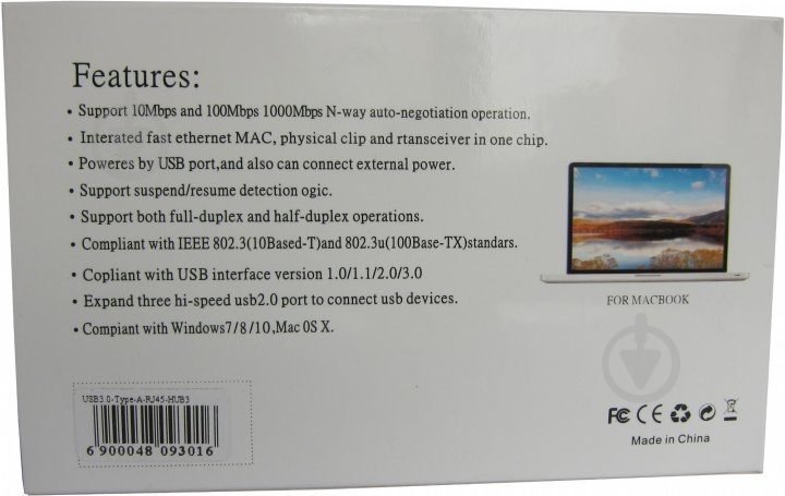 Переходник Dynamode USB 3.0 Type-A - RJ45 Gigabit Lan 3хUSB 3.0 0,19 м черный (USB3.0-Type-A-RJ45-HUB3) - фото 8 Переходник Dynamode USB 3.0 Type-A - RJ45 Gigabit Lan 3хUSB 3.0 0,19 м черный (USB3.0-Type-A-RJ45-HUB3) - фото 8