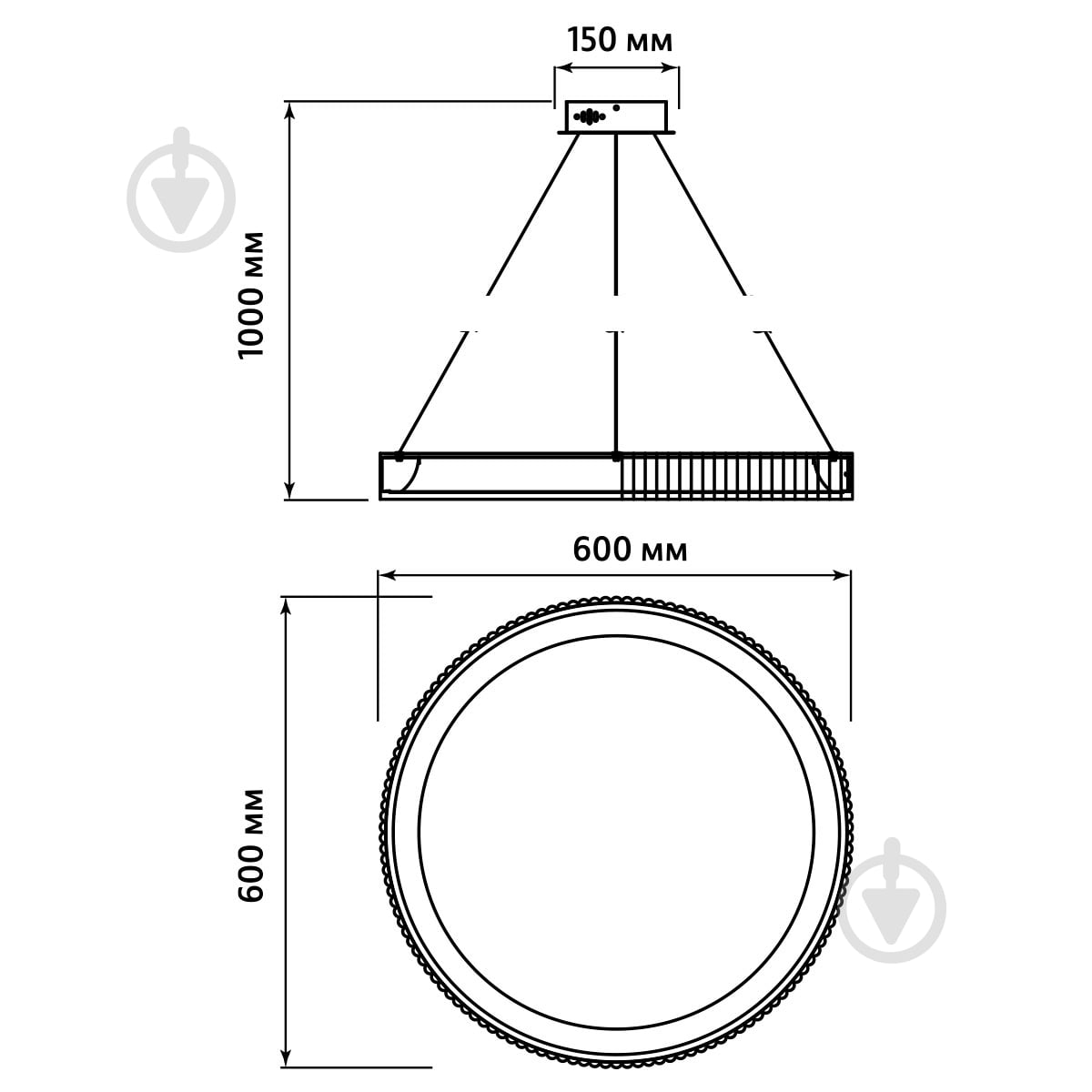 Люстра подвесная LIGHT SET ROMASHKA LED PL-R 50 Вт черный - фото 3