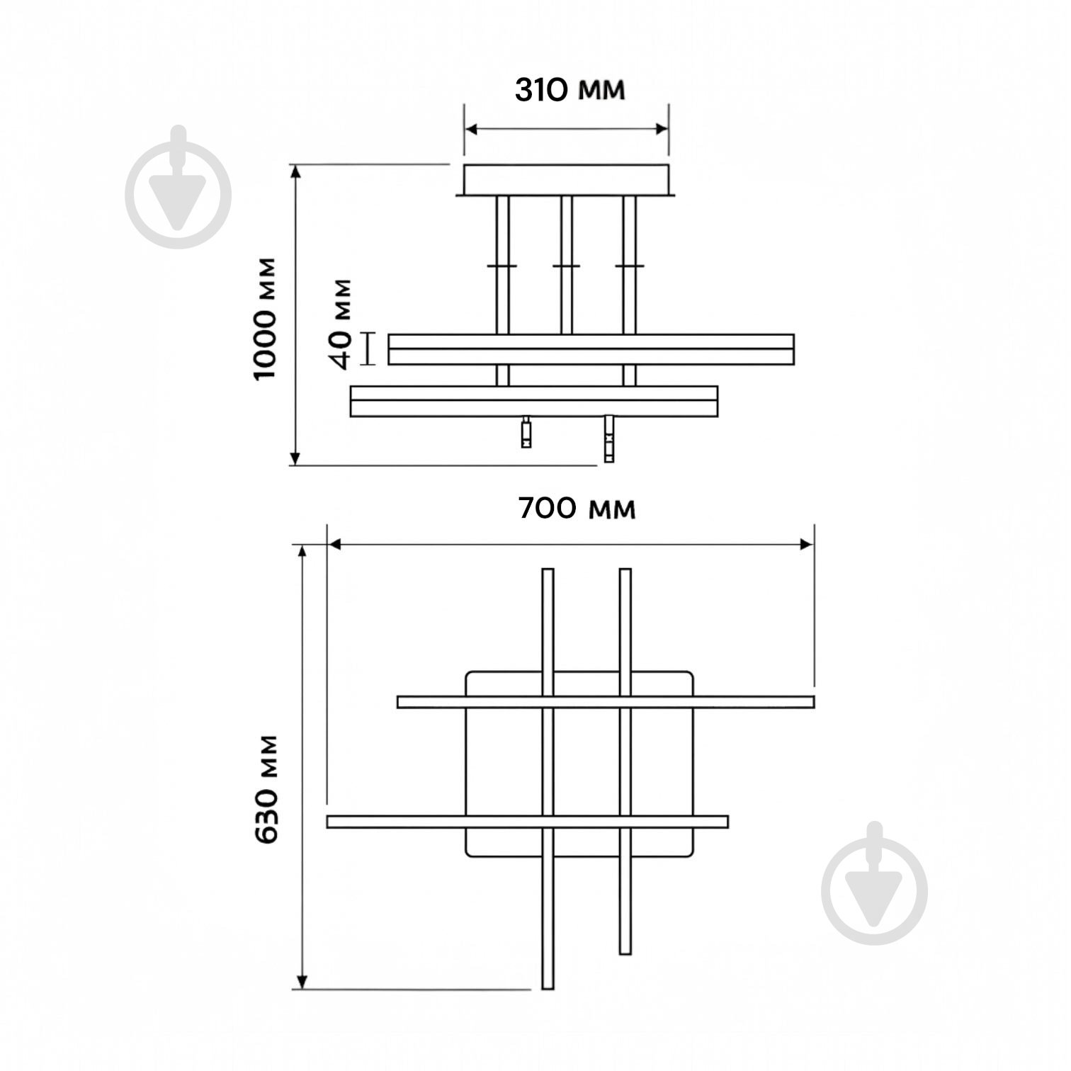 Люстра подвесная LIGHT SET GRIM PL-S 4 черный - фото 5