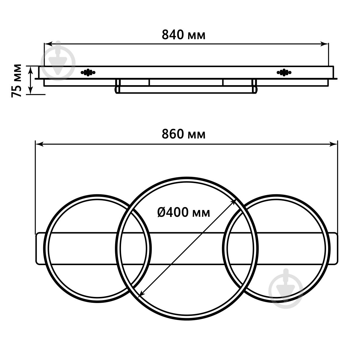 Люстра світлодіодна LIGHT SET OVES LED 3R 84 Вт чорний - фото 2