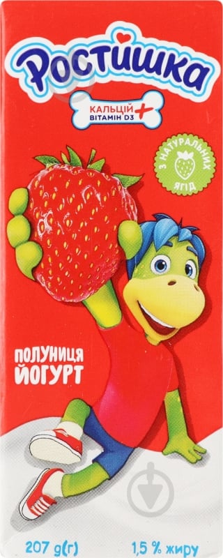 Йогурт Растішка питьевой 1,5% клубника 207 г - фото 1