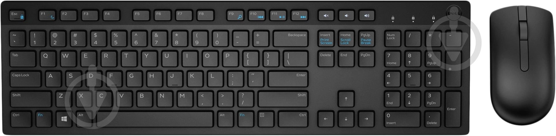 Комплект клавиатура и мышь Dell KM636 Wireless Keyboard and Mouse black (580-ADFN) - фото 1
