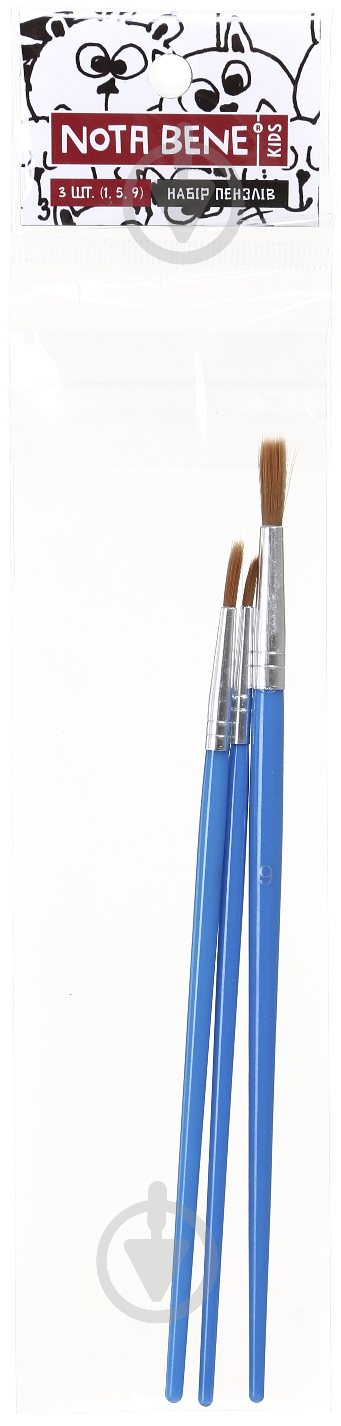 Набор кистей синтетических (1, 5, 9) 3 шт. Nota Bene - фото 8 Набор кистей синтетических (1, 5, 9) 3 шт. Nota Bene - фото 8