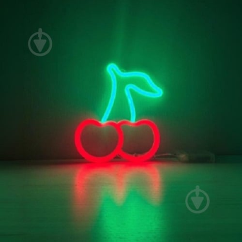 Неоновая вывеска LED-NEON CHERRY 200x220 мм зеленый - фото 1