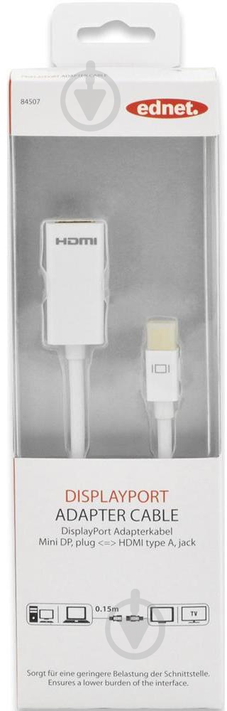 Адаптер Digitus HDMI – mini DisplayPort 0.15 м белый (84507) - фото 2