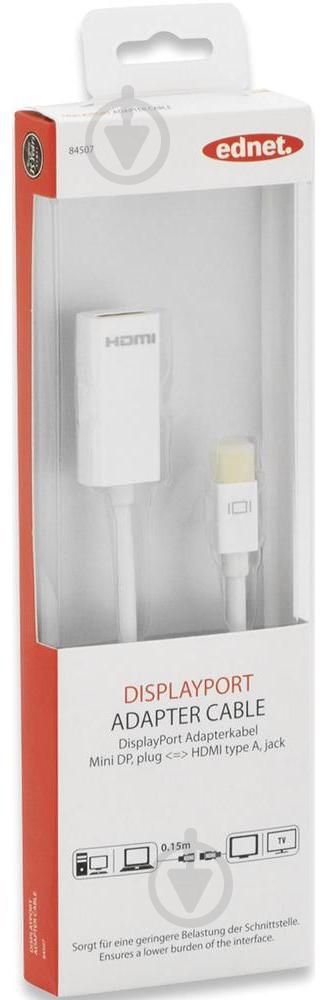 Адаптер Digitus HDMI – mini DisplayPort 0.15 м белый (84507) - фото 3