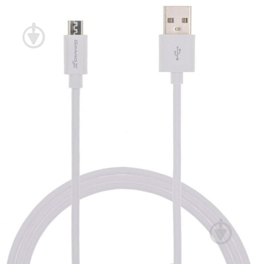 Дата-кабель Grand-X USB 2.0 AM to Micro 5P 1 м белый (PM01W) - фото 1