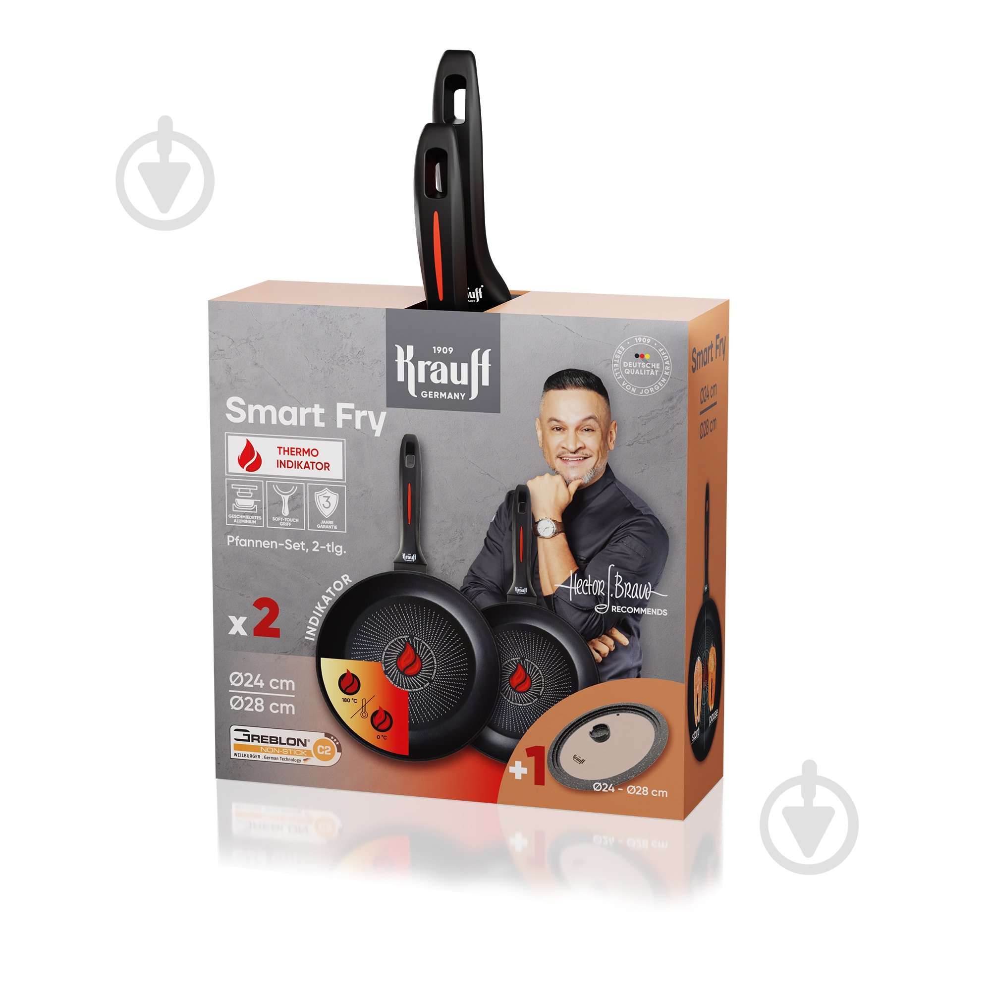 Набір сковорід Krauff Smart Fry 24/28 см з універсальною кришкою 25-45-221 - фото 1