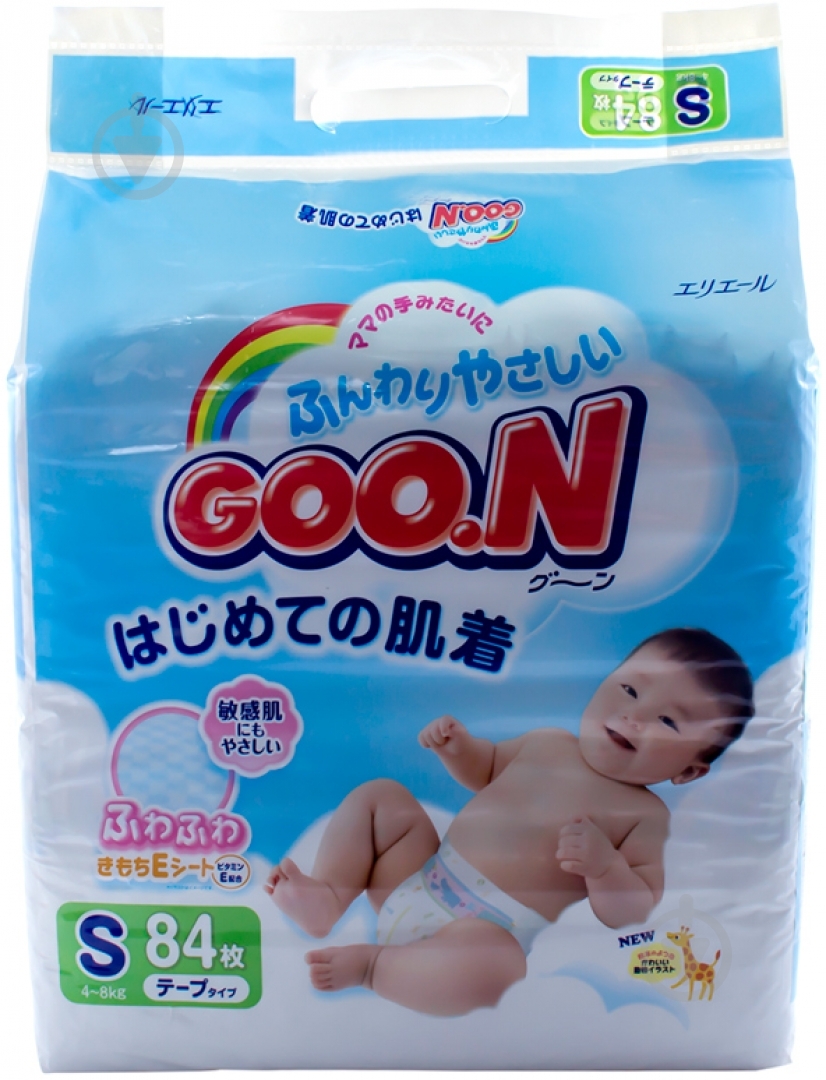 Подгузники Goo.N S 4-9 кг 84 шт. - фото 1