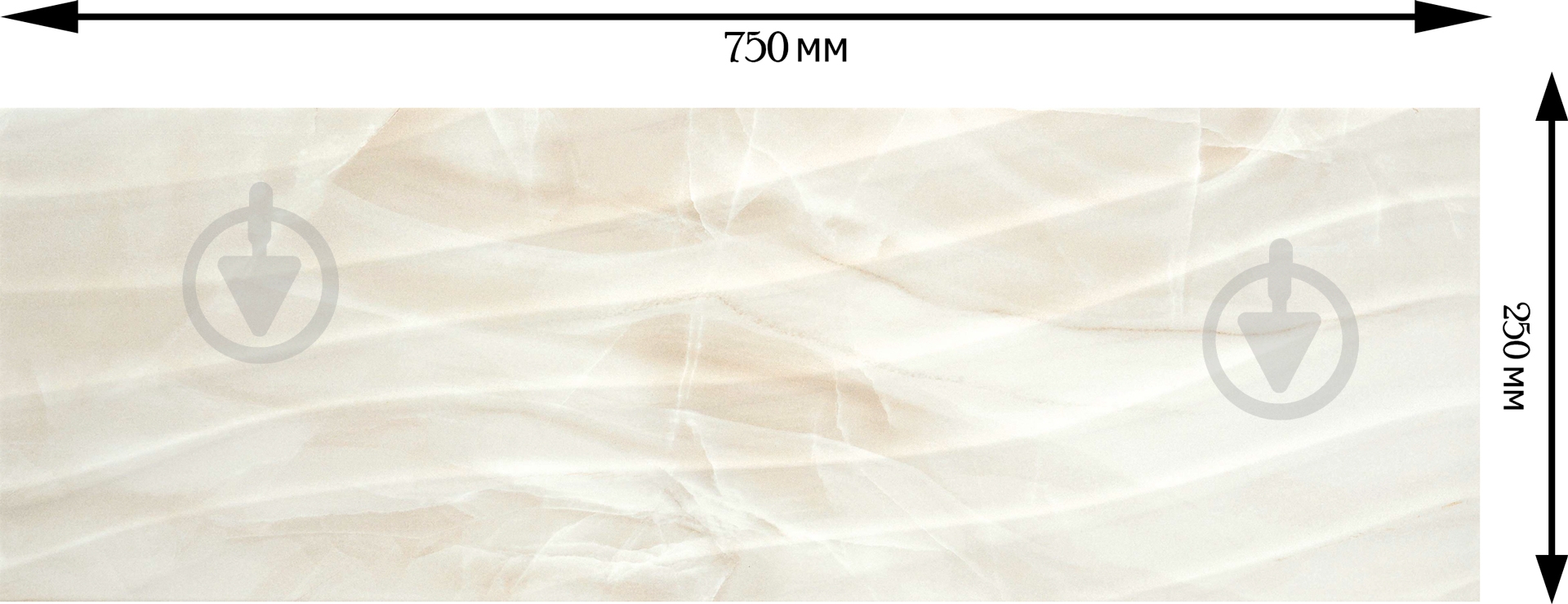 Плитка STN CERAMICA Дива WV Крем BR 25x75 - фото 3