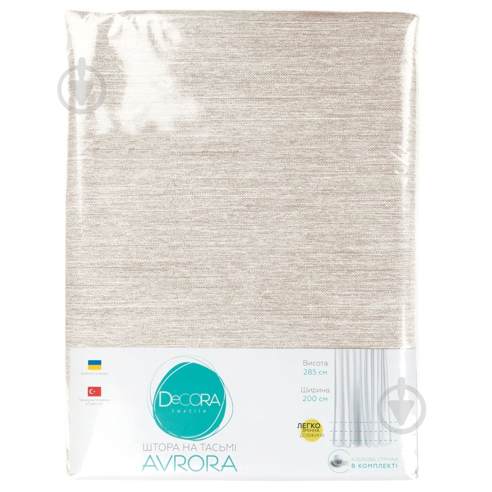 Штора Avrora 200x285 см бежевий Decora textile - фото 3 Штора Avrora 200x285 см бежевий Decora textile - фото 3