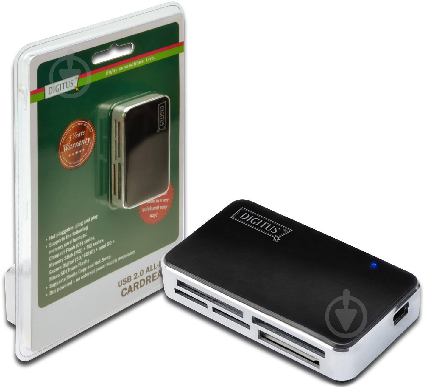 Кардридер Digitus  USB 2.0 (DA-70322-1) - фото 2