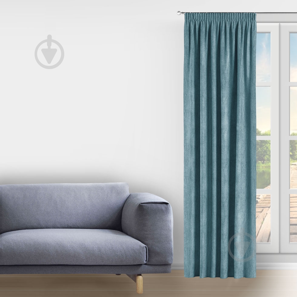 Штора Avrora 200x285 см темно-блакитний Decora textile - фото 1
