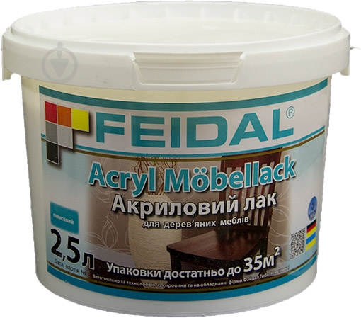 Лак Acryl Mobellack Feidal глянець прозорий 2,5 л - фото 1