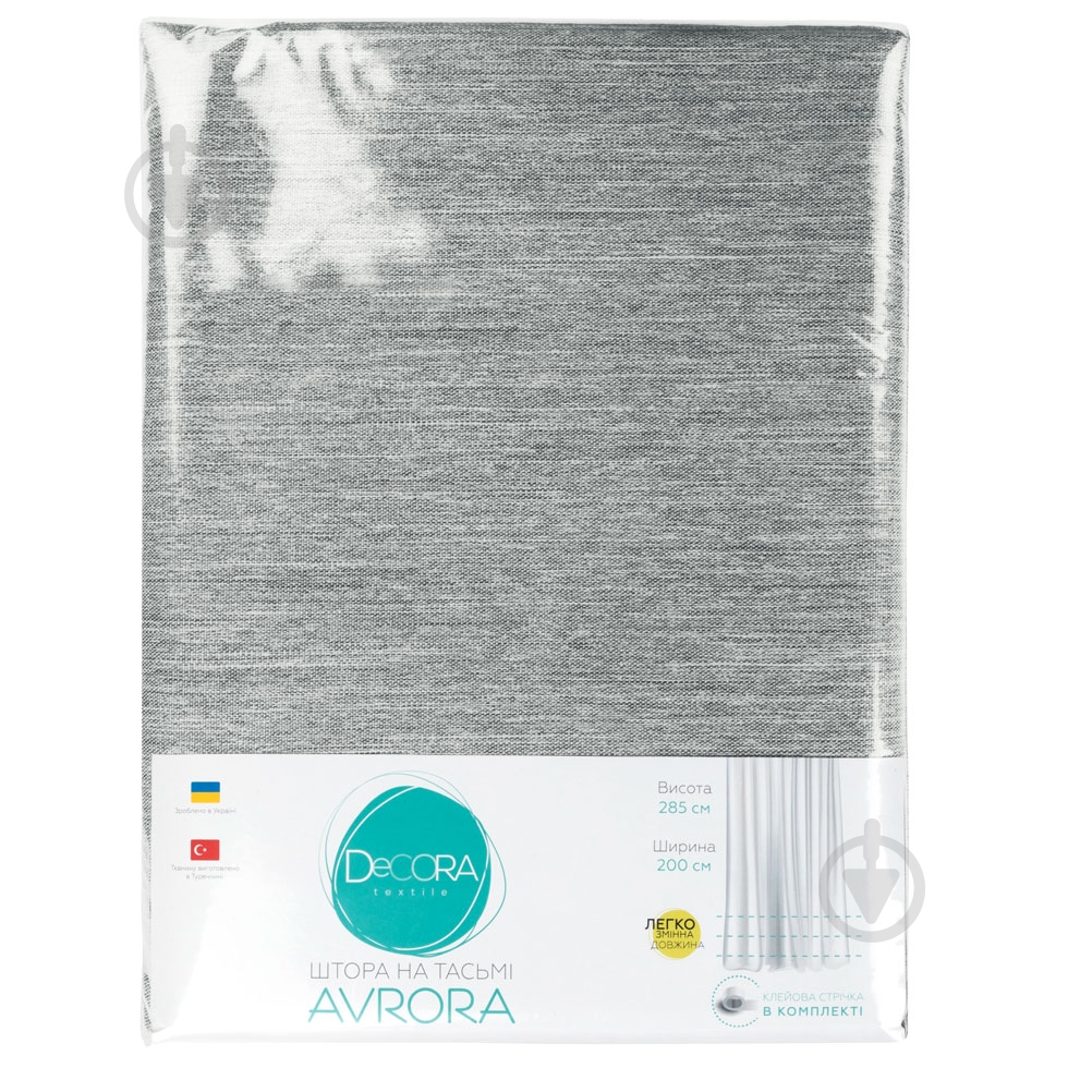 Штора Avrora 200x285 см меланжево-сірий Decora textile - фото 3