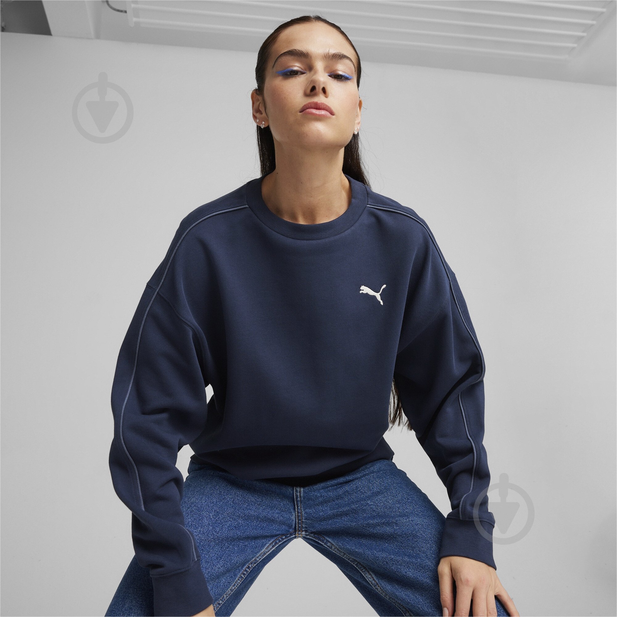 Свитшот Puma HER CREW TR 67788614 р.L синий - фото 3