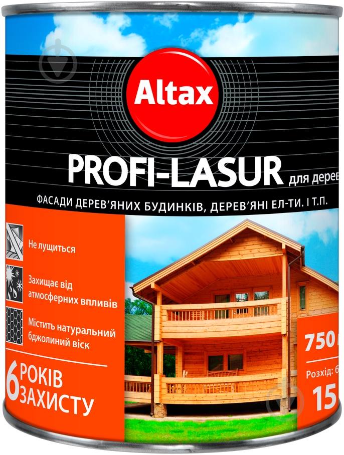 Лазурь Altax Profi-Lasur дуб шелковистый мат 0,75 л - фото 2