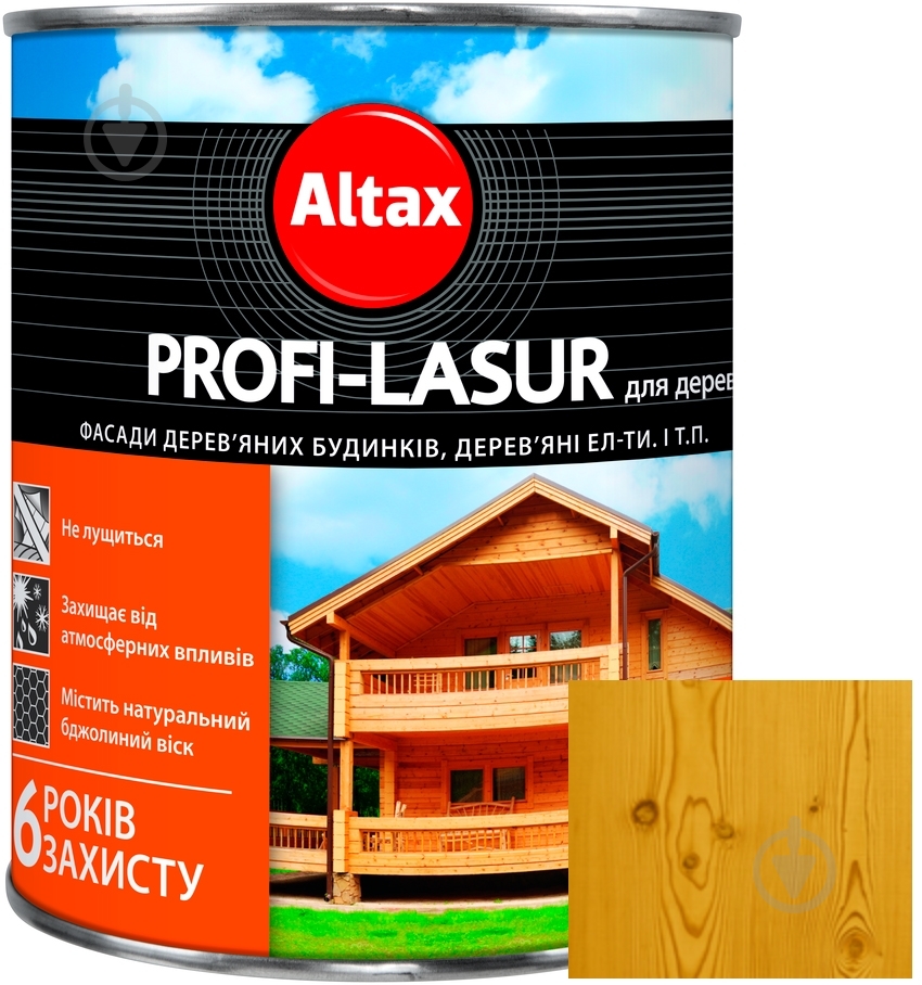 Лазурь Altax Profi-Lasur дуб шелковистый мат 0,75 л - фото 1