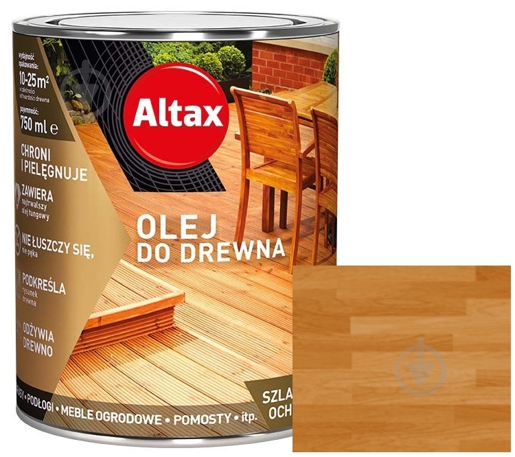 Масло для древесины Altax каштан полумат 0,75 л - фото 1