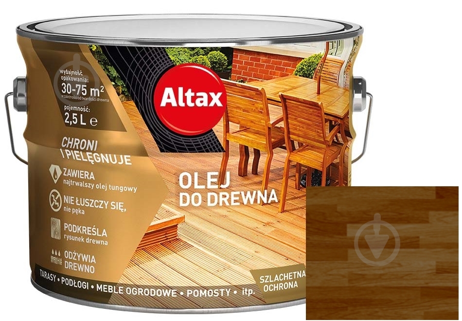 Масло для древесины Altax тик полумат 2,5 л - фото 1
