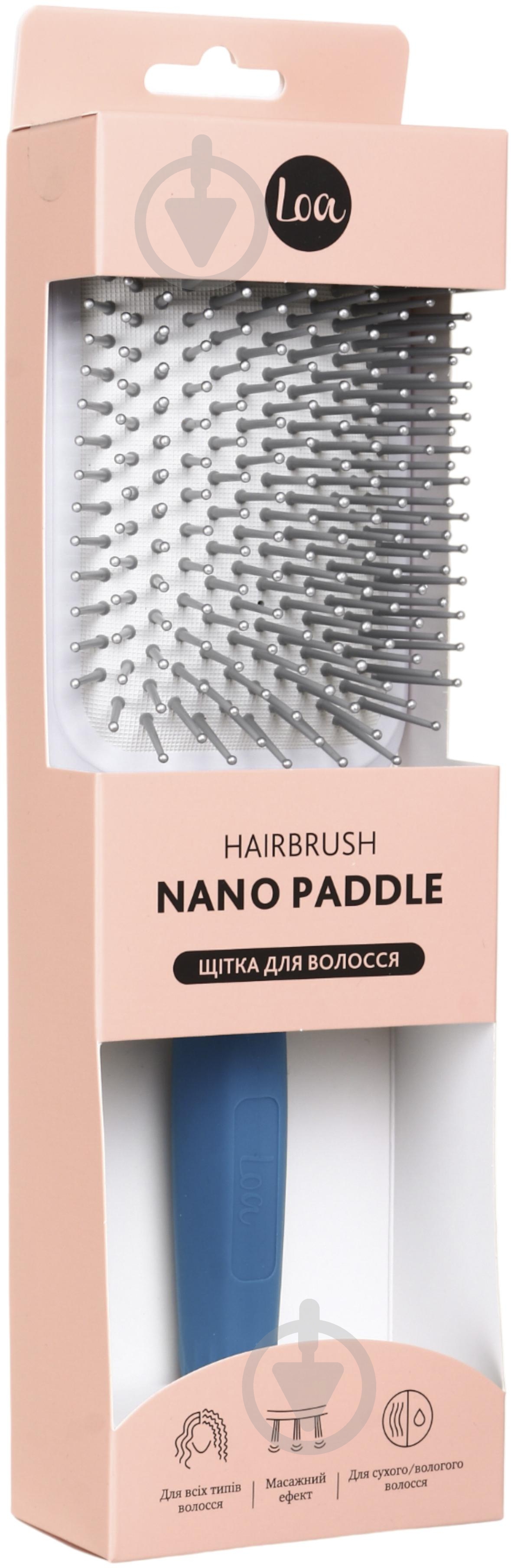 Щетка для волос LOA Nano PADDLE синий с белым - фото 9