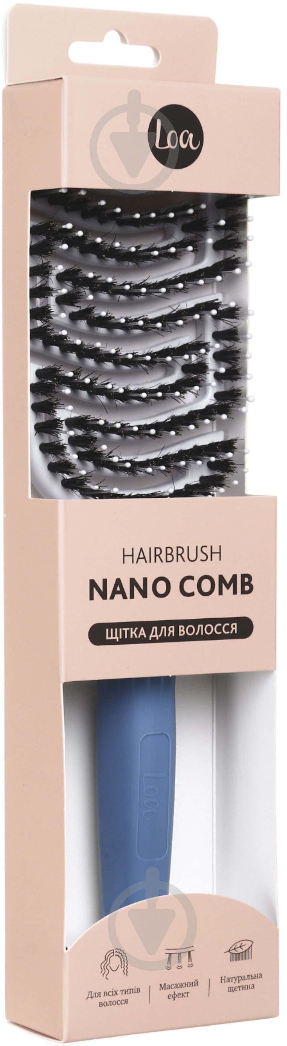 Щітка для волосся LOA Nano Comb синій із білим - фото 9 Щітка для волосся LOA Nano Comb синій із білим - фото 9