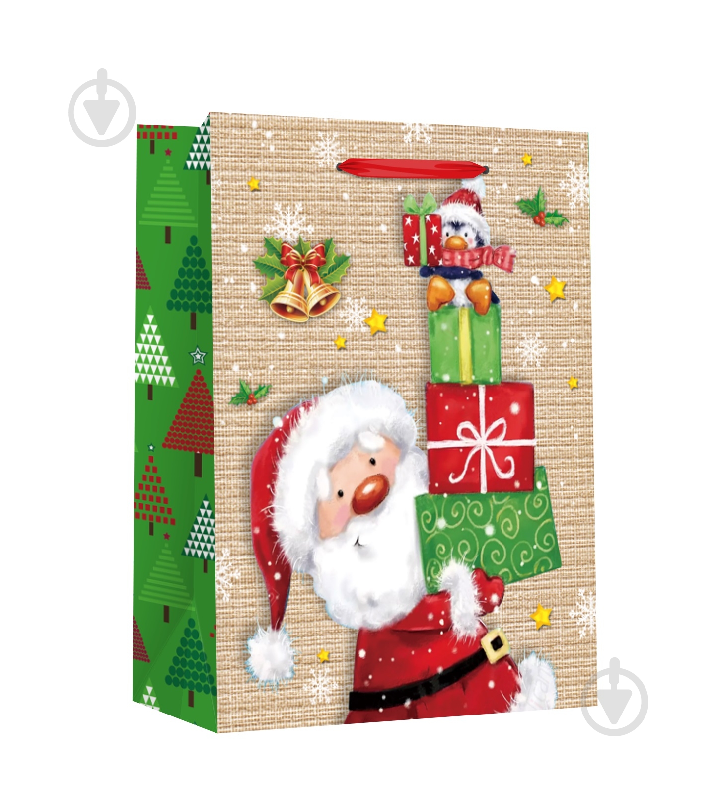 Пакет подарочный MEDIUM Санта в ассортименте - фото 1