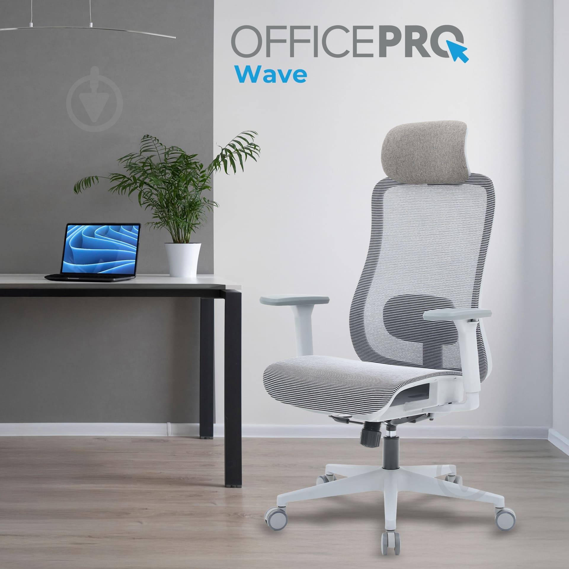 Крісло офісне OfficePro Wave OC670-G-G-G Gray сірий - фото 7
