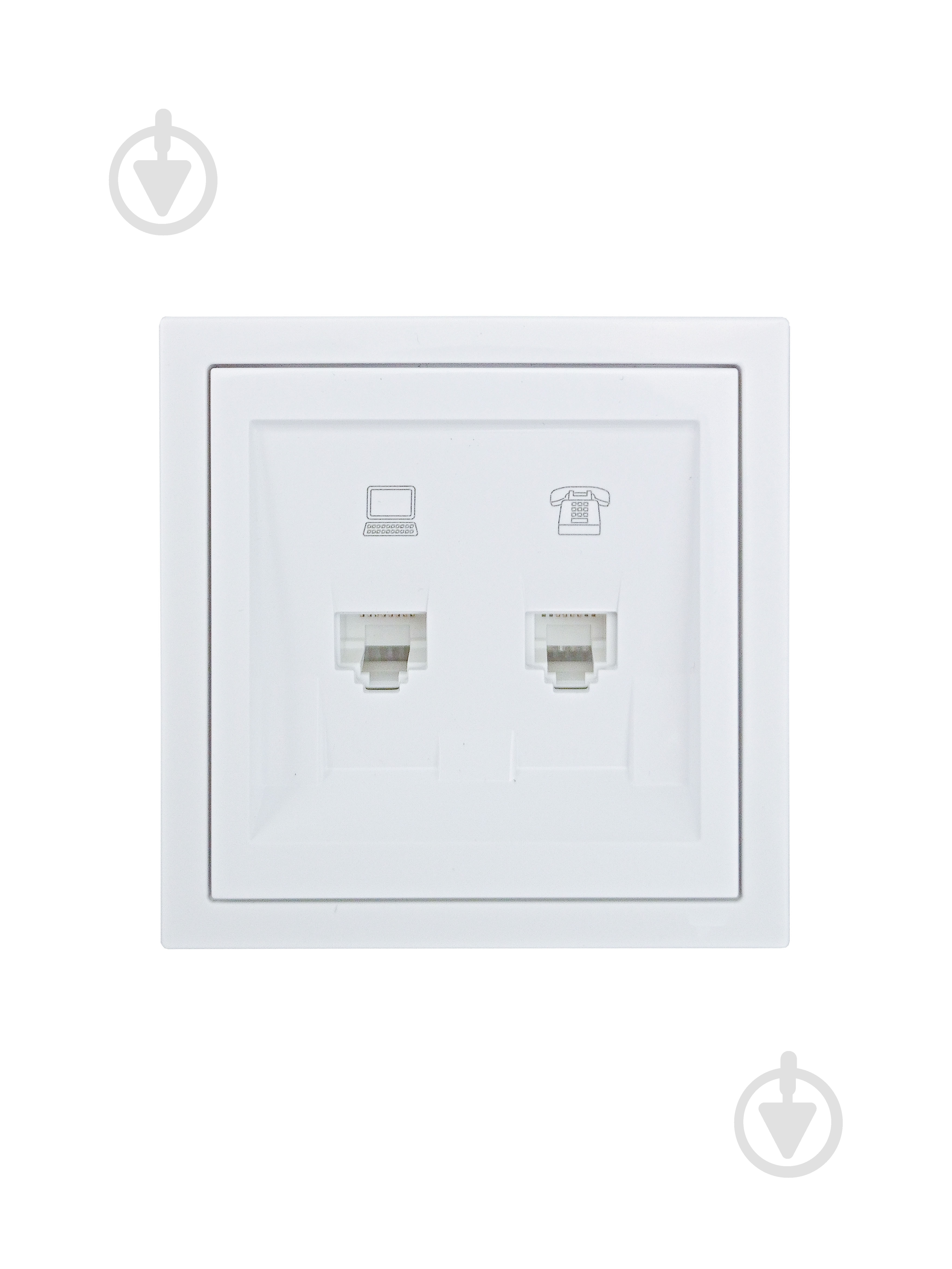 Механізм розетки комп'ютерна + телефонна HausMark Juna IP20 білий 7041-0288-143 - фото 1