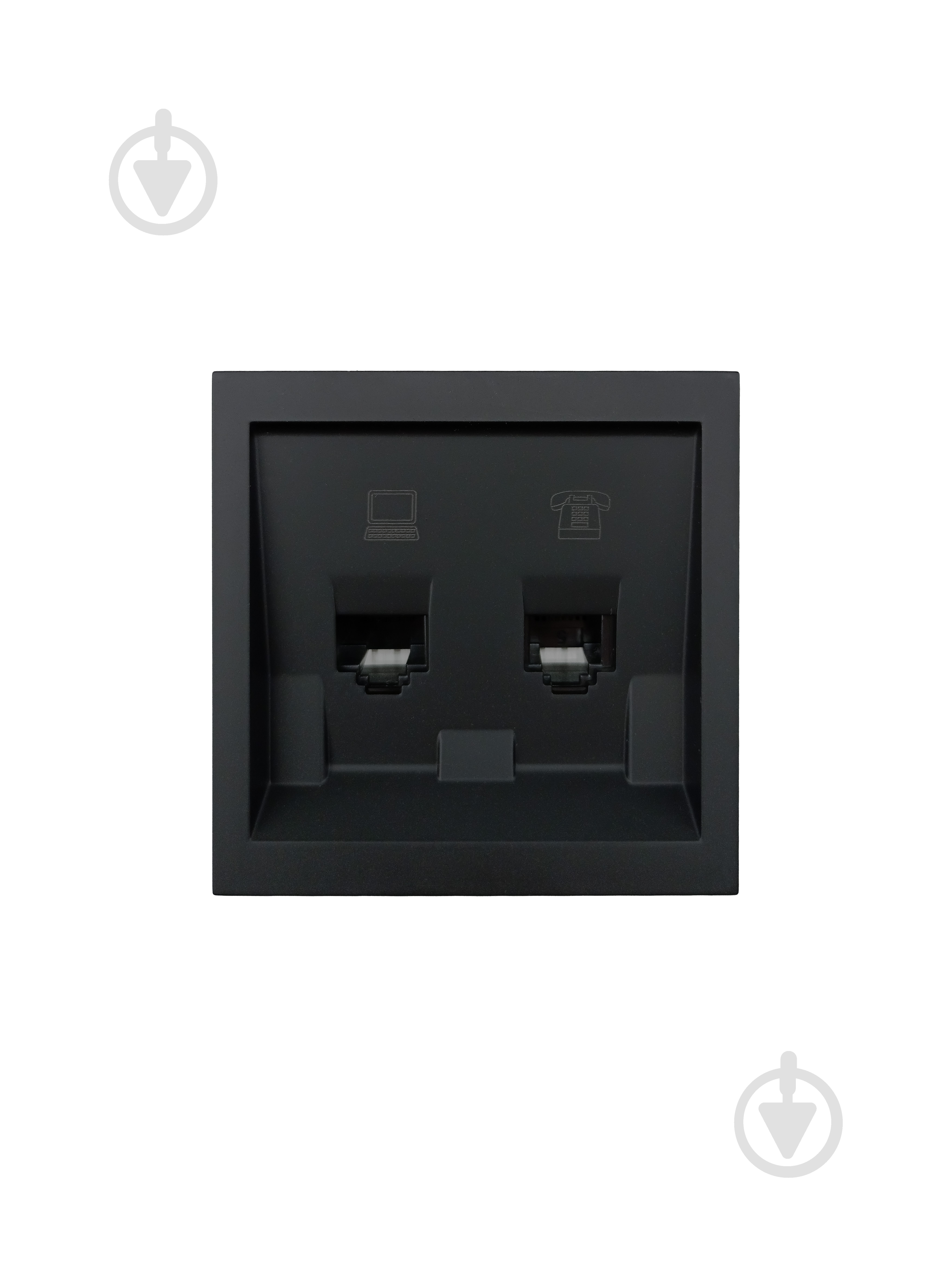 Механізм розетки комп'ютерна + телефонна HausMark Juna IP20 чорний 7041-4288-143 - фото 2