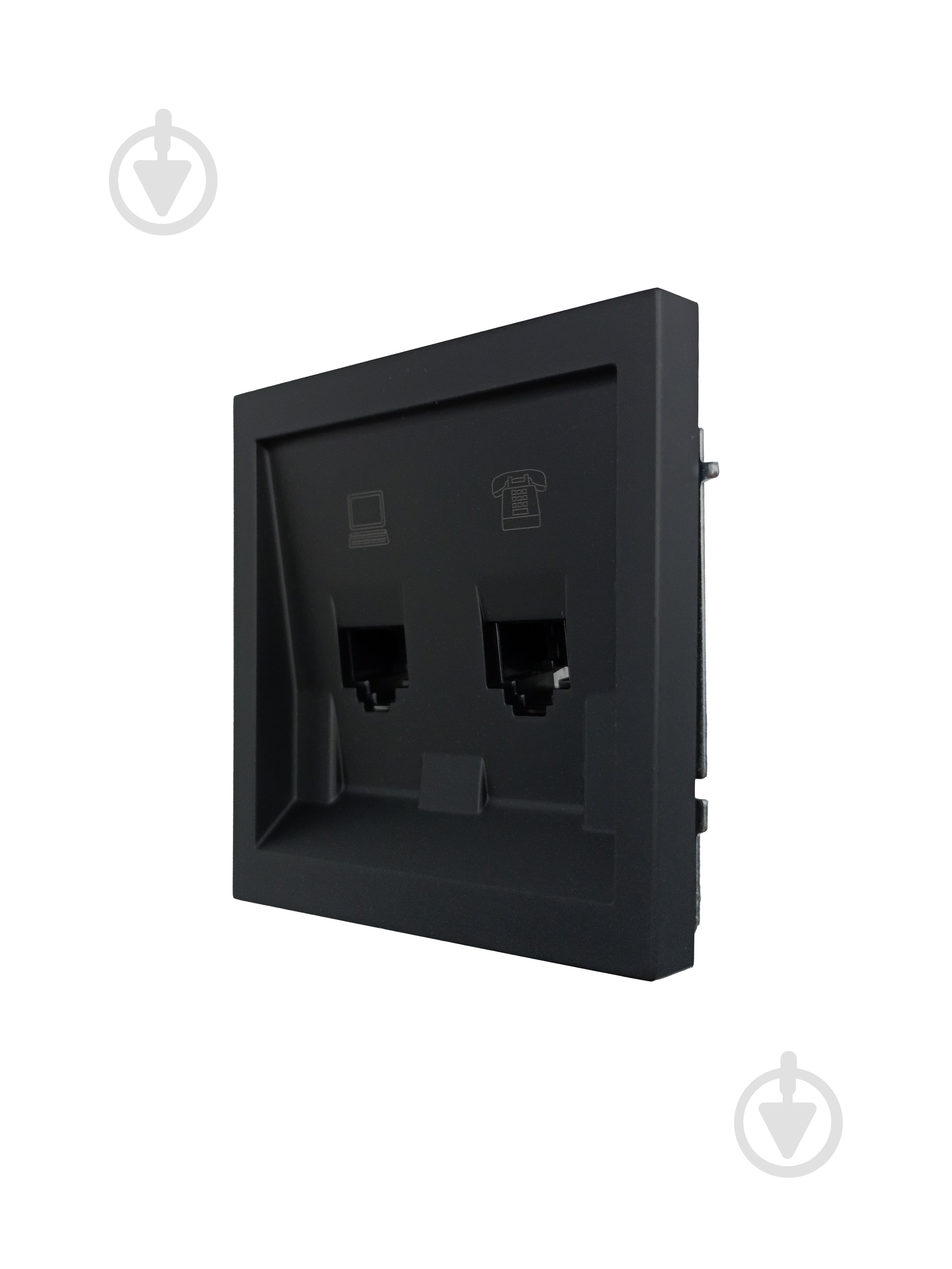 Механізм розетки комп'ютерна + телефонна HausMark Juna IP20 чорний 7041-4288-143 - фото 5