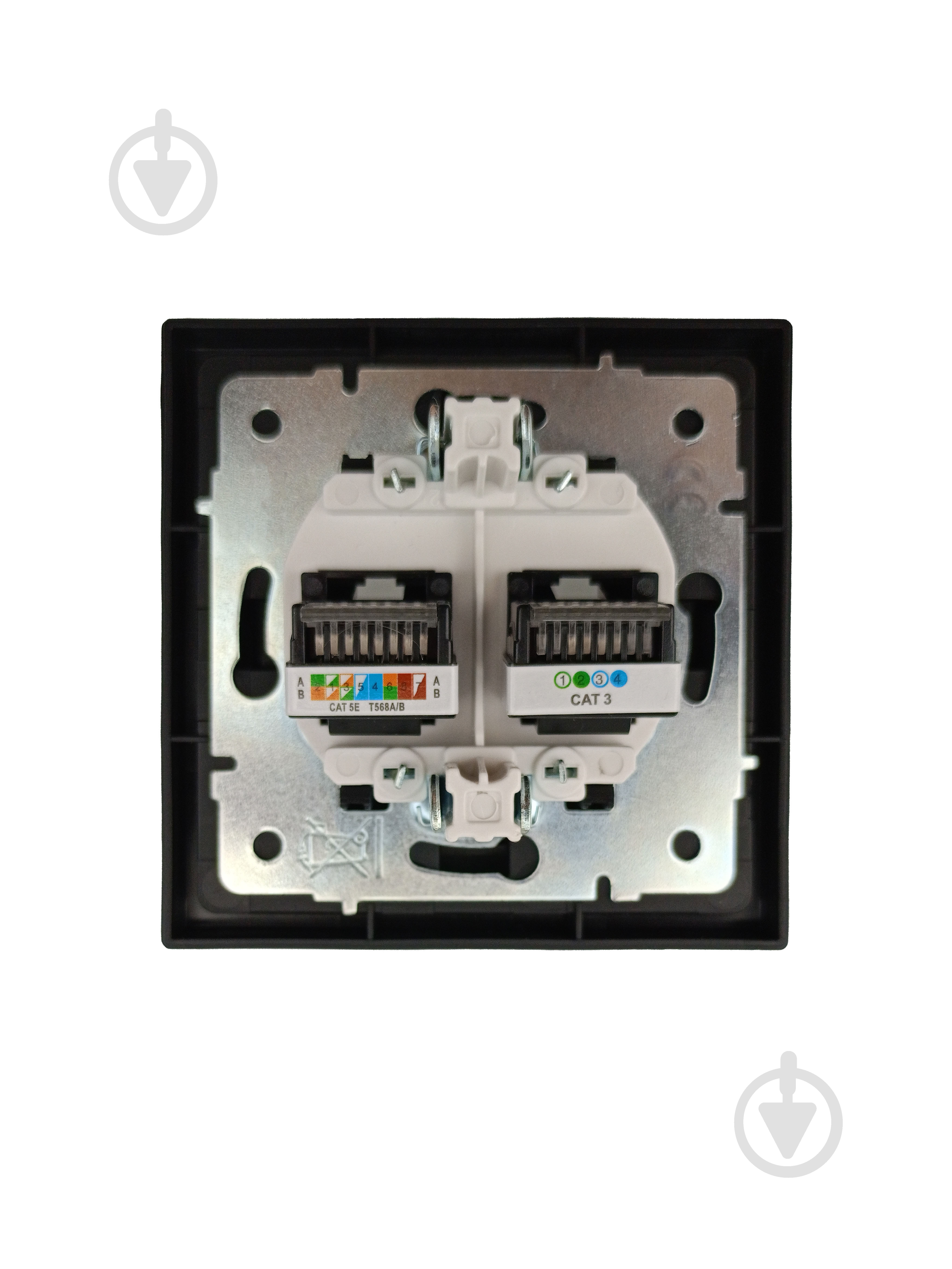 Механізм розетки комп'ютерна + телефонна HausMark Juna IP20 чорний 7041-4288-143 - фото 4