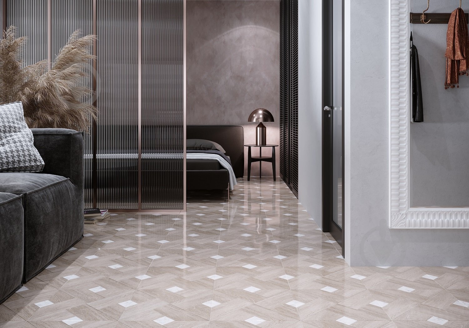 ᐉ Плитка Golden Tile Marmo Wood Cross dark beige 4VН870 40х40 см ...