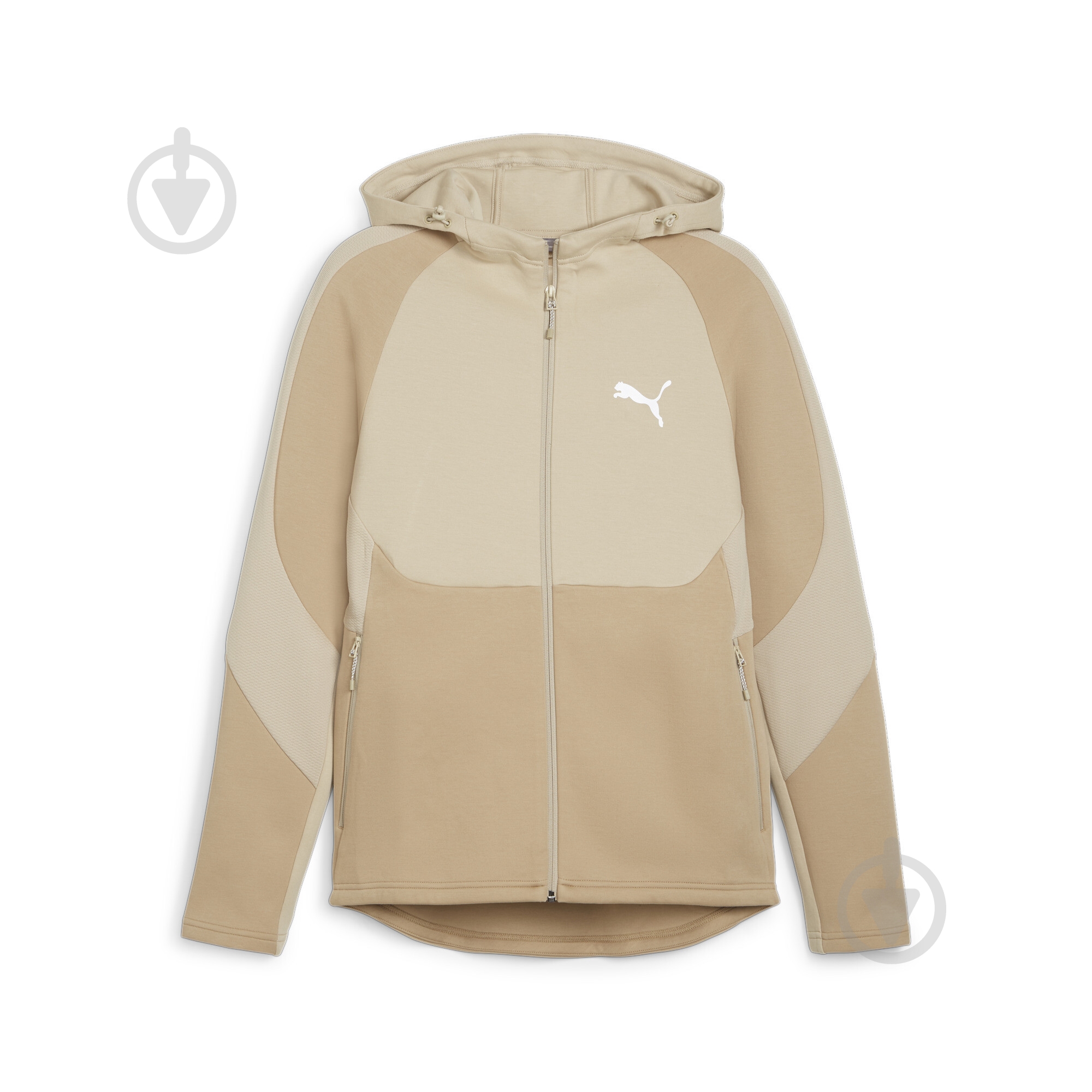 Джемпер Puma EVOSTRIPE FULL-ZIP HOODIE DK 67899583 р.L бежевый - фото 1
