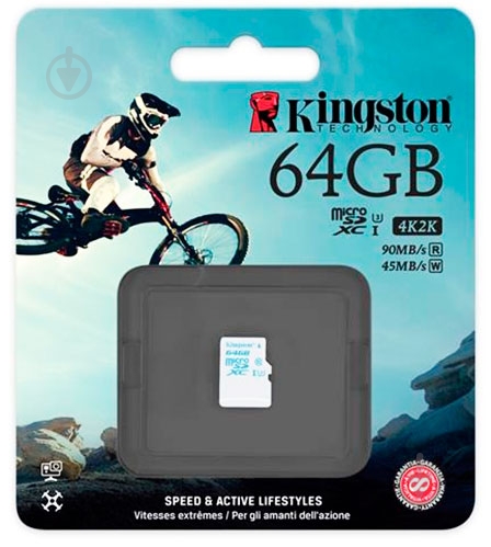 Карта памяти Kingston microSDXC 64GB (SDCAC/64GBSP) - фото 2