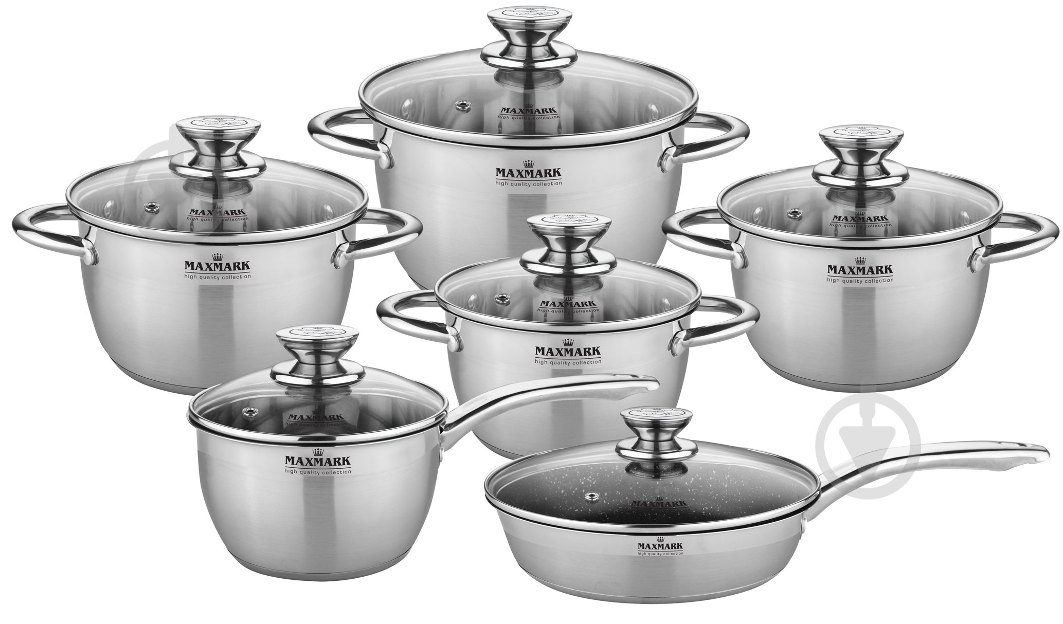 Набор кастрюль Maxmark 12 предметов MK-VS8512A - фото 1