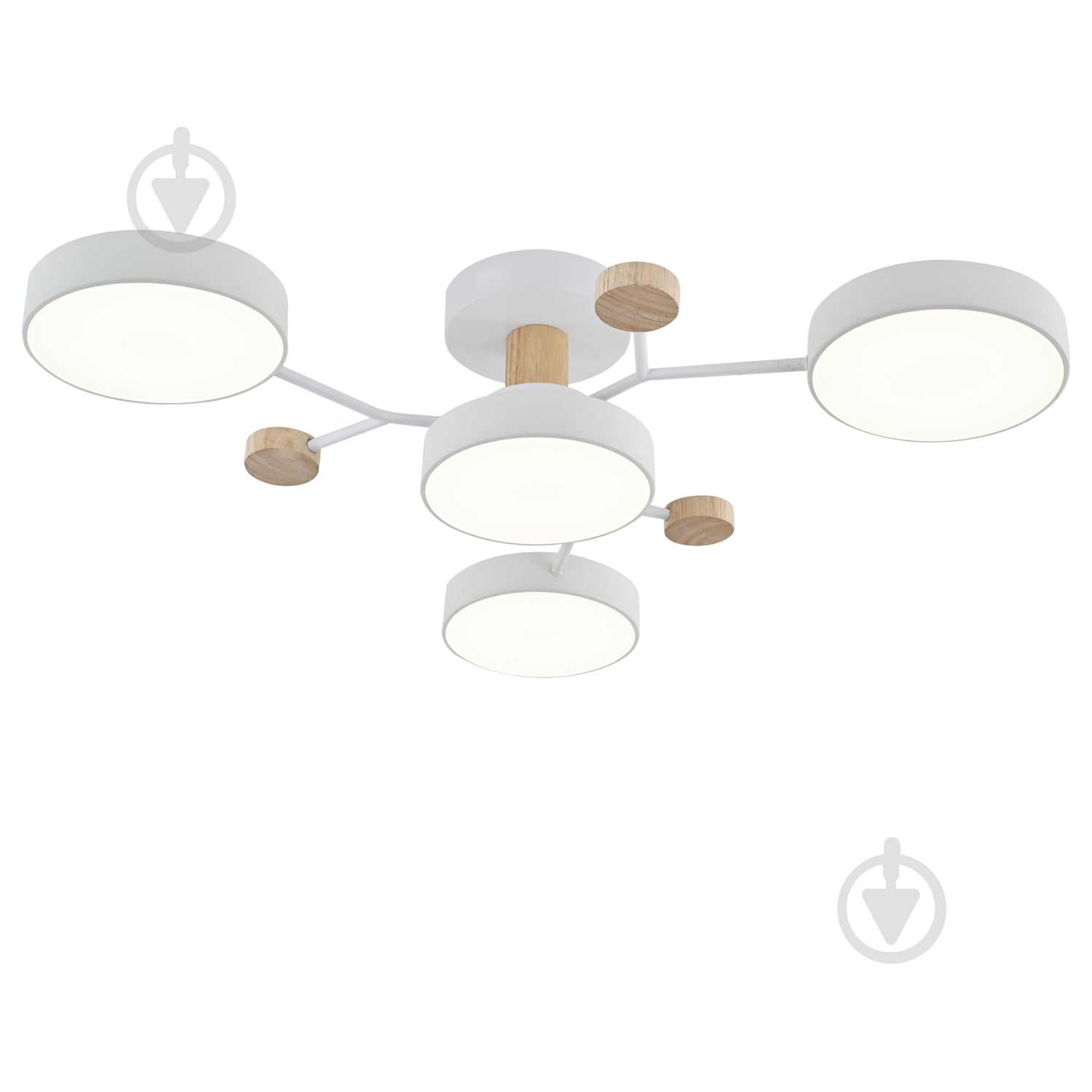 Люстра світлодіодна Victoria Lighting з пультом 75 Вт білий/дерево Hindi/PL4 white - фото 1 Люстра світлодіодна Victoria Lighting з пультом 75 Вт білий/дерево Hindi/PL4 white - фото 1