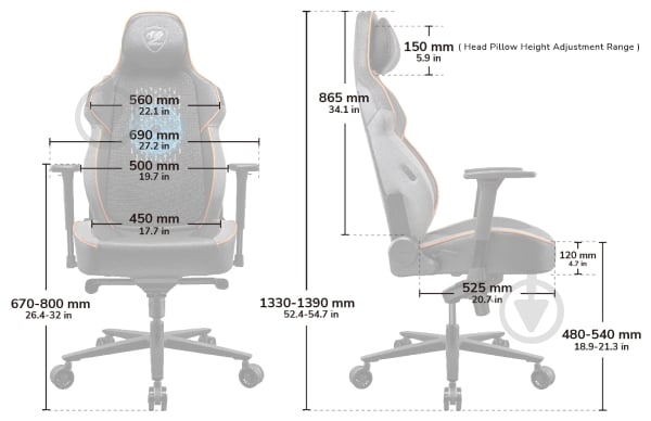 Кресло игровое Cougar NxSys Aero Black - фото 11 Кресло игровое Cougar NxSys Aero Black - фото 11