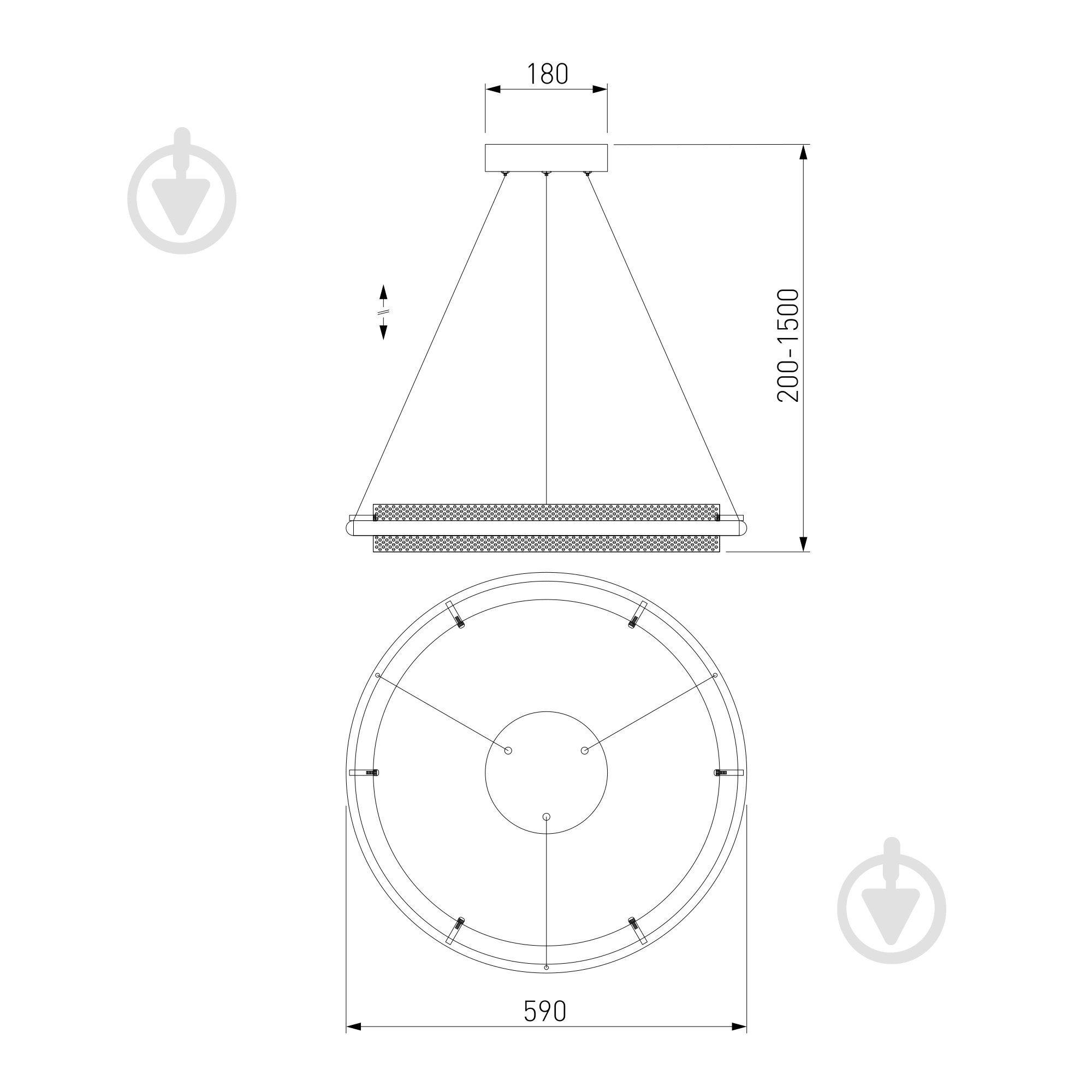 Люстра підвісна Strotskis Imperio 53 Вт LED-модуль чорний/золото 90241/1 (чорний) - фото 4